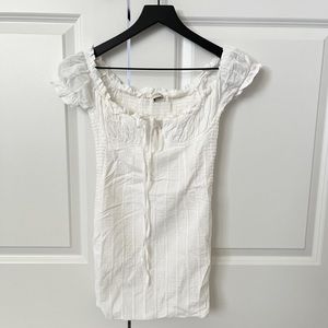 White Linen Dress Bodycon Dress Mini Cute Girly Dress O. Vianca